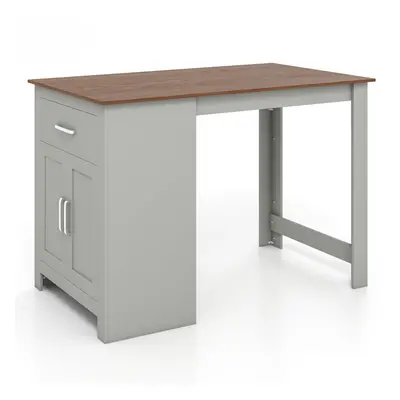 Kitchen Counter Height Table Rectangular Pub Dining Table with Storage