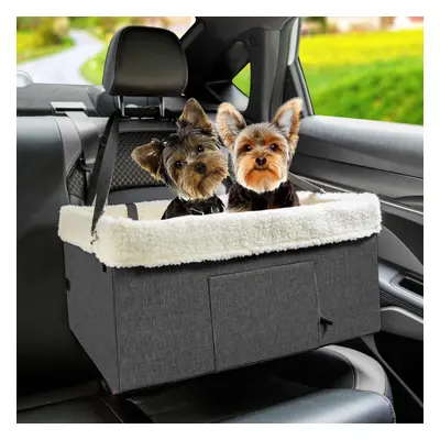 UNICITII Dog Car Seat for Small Dog, Raised Dog Booster Seat with Metal Frame, Dog Car Booster S