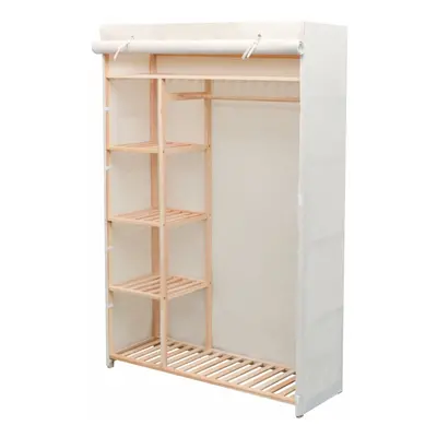 vidaXL Wardrobe Fabric and Pinewood Clothes Shoes Accessories Cabinet Storage