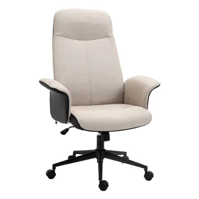 Vinsetto High-Back Office Chair Computer Desk Chair with Tilt Function Beige