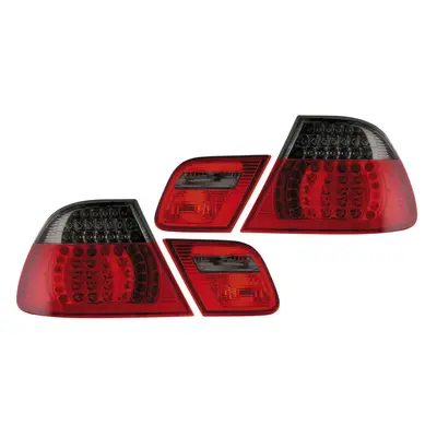 Back Rear Tail Lights For BMW E46 Coupe From 4/03 Red-Black Crystal-Look LED