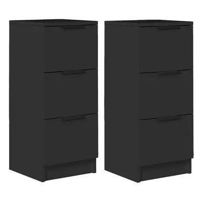 vidaXL Sideboards Side Cabinet Storage Cabinet pcs Black Engineered Wood