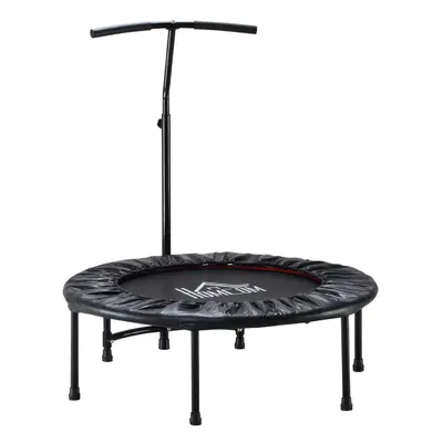 HOMCOM 40'' Mini Trampoline Adult Rebounder Jumper w/ Handle Fitness Black