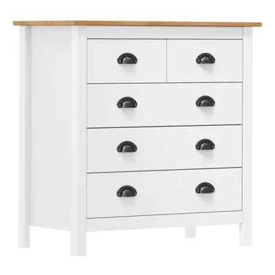 vidaXL Solid Wood Pine Sideboard Hill White 79x40x80 cm Storage Organiser