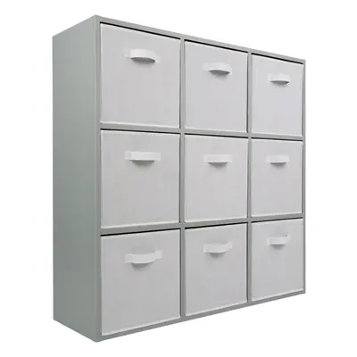 (9 White Drawers) Charles Jacobs Grey Cube Open Book Shelf Storage