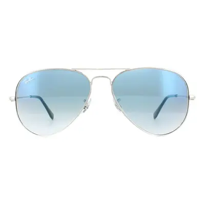 Ray-Ban Sunglasses Aviator Silver Gradient Light Blue 003/3F Large 62mm