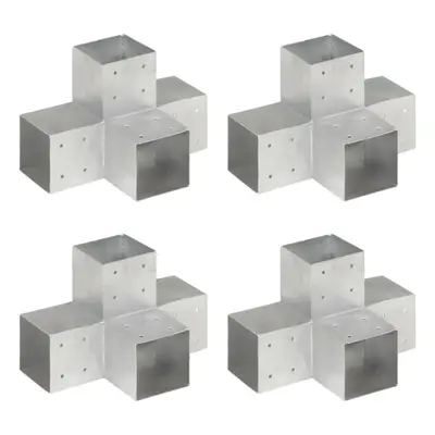 Post Connectors pcs X Shape Galvanised Metal 101x101 mm