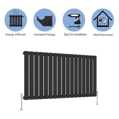 (Black, 600*1020mm ?single)) Flat Panel Column Radiator