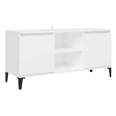 vidaXL TV Cabinet with Metal Legs White Bedroom TV Stand Unit Hifi Cabinet