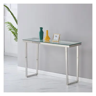 (Console Table) Charles Jacobs Console | Coffee | End Table Clear Glass Furniture With Stainless