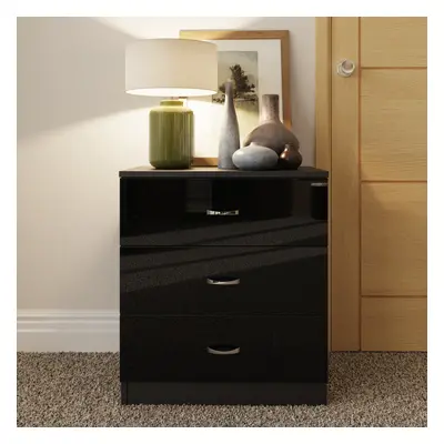 (Black) High Gloss Drawer Chest Of Drawers