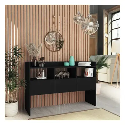 vidaXL Sideboard Black Engineered Wood Side Storage Cabinet Organiser Cupboard