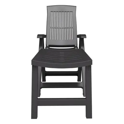 (anthracite) vidaXL Sun Lounger Outdoor Reclining Chair Sun Bed Patio Lounge Chair Plastic