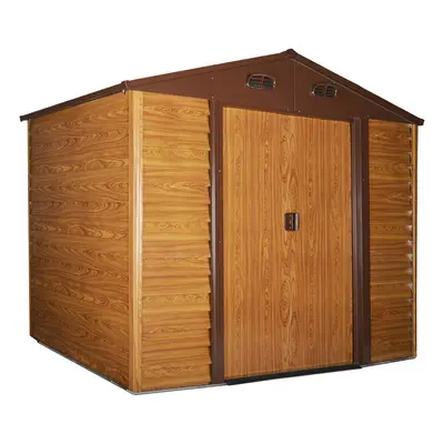 Outsunny x 6ft Garden Shed Wood Effect Tool Storage Sliding Door Wood Grain