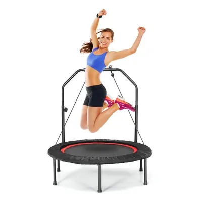 40" Mini Trampoline Foldable Fitness Trampolines w/ Height Adjustable Handle