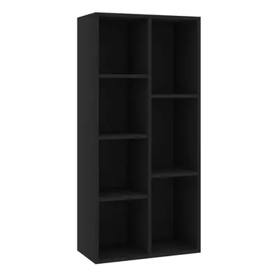 vidaXL Book Cabinet Black Engineered Wood Highboard Book Rack Display Storage