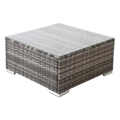 AREBOS polyrattan glass table coffee table garden table gray