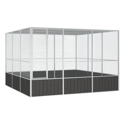 (anthracite, 302.5 x 324.5 x 211.5 cm) vidaXL Bird Cage Galvanised Steel Aviary House Anthracite