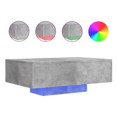 (concrete grey, x x cm) vidaXL Coffee Table with LED Lights Hallway Tea Side End Table Sofa Tabl