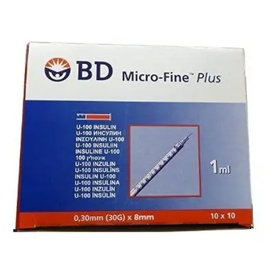 (Pack of 4) 3-4-5x BD Micro-Fine Plus 1ml Syringe 0.30mm (30G) x 8mm Pack of