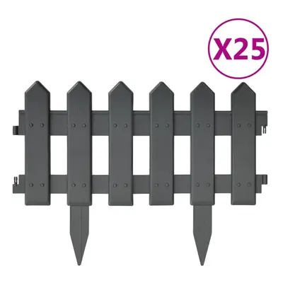 vidaXL 25x Lawn Edging Anthracite m PP Garden Lawn Edge Border Divider