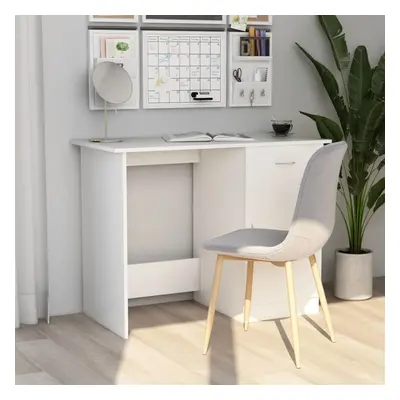 vidaXL Desk White Engineered Wood Corner Console Computer Writing Office Table