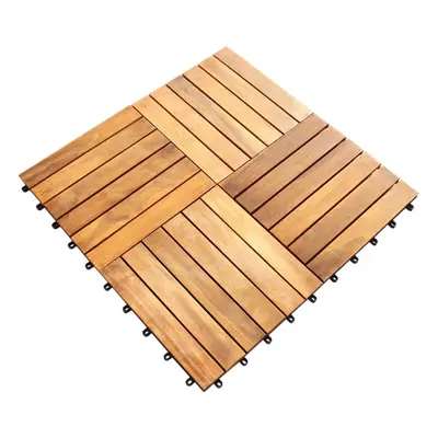 Decking Tiles Interlocking Square Wooden Garden Patio Balcony Deck Floor