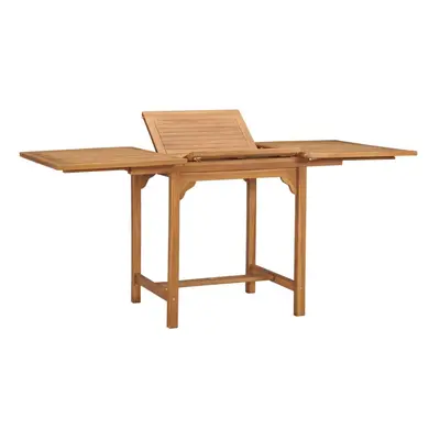 vidaXL Solid Teak Wood Extending Garden Table 110-160cm Outdoor Dining Patio