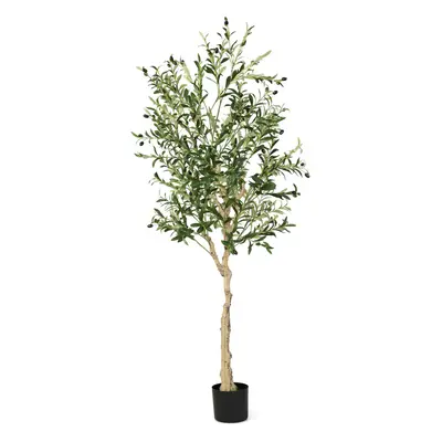 6FT Artificial Olive Tree 182cm Tall Faux Olive Plants Potted Olive Silk Tree