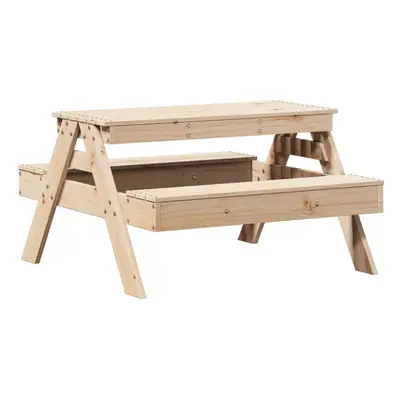 vidaXL Picnic Table for Kids Outdoor Sand and Water Play Table Solid Wood Pine