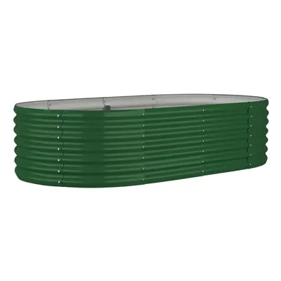 (green, x x cm) vidaXL Garden Planter Patio Flower Pot Raised Garden Bed Powder-coated Steel