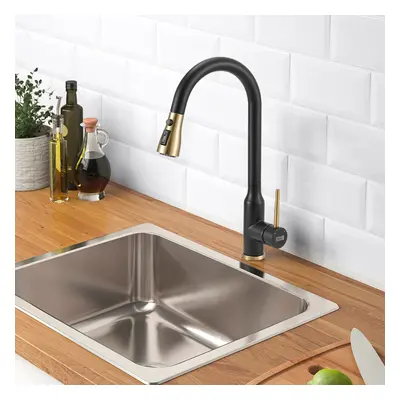 (Black) Retractable Pull-down Kitchen Faucet