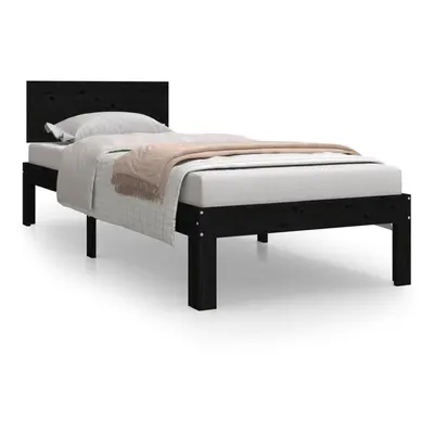 (black, 2ft6 small single) vidaXL Bed Frame Bedroom Bed Base Bedstead Mattress Foundation Solid 