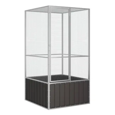 (anthracite, x x 211.5 cm) vidaXL Bird Cage Galvanised Steel Aviary House Anthracite/Grey Multi 