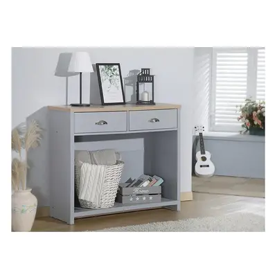 (Grey) Wooden Console Hall Table Available in Grey/Oak or White/Oak