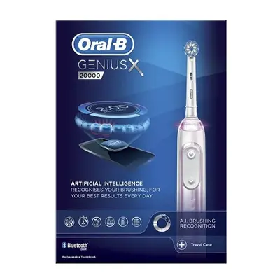 Oral-B Genius X with Artificial Intelligence Blush Pink Electric Toothbrush, Toothbrush Head, Mo