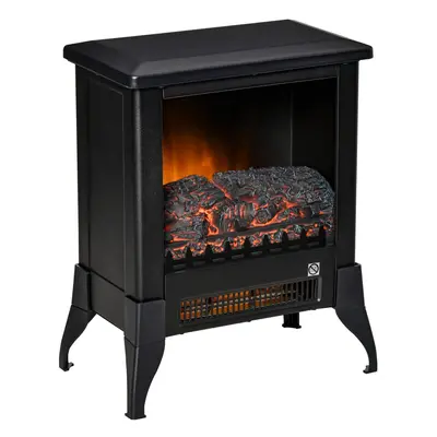 HOMCOM Electric Fireplace Stove, Freestanding Fireplace Heater W/ Flame Effect