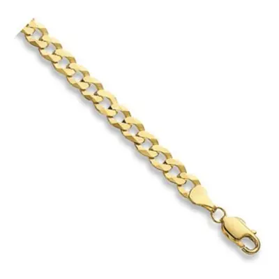 (22 Inch) 9ct Yellow Gold Flat Bevelled Curb Chain Necklace - 5mm Thick - Various Lengths - 18, 