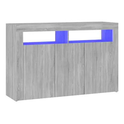 (Grey sonoma, 115.5 x x cm (L x W x H)) vidaXL Sideboard with LED Lights Unit 115.5x30x75 cm/80x