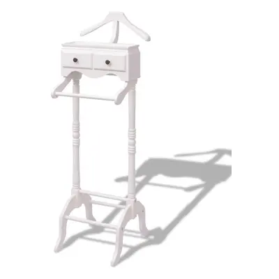 vidaXL Wooden Clothing Garment Rack Organiser Portable with Cabinet White