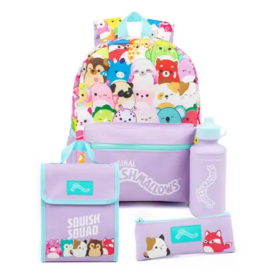 Squishmallows Back Pack Piece Set Piece Backpack Set (Unisex Kids Purple)