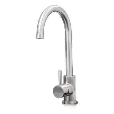 SIA KT6BN Brushed Nickel Swan Neck Single Lever Monobloc Kitchen Mixer Tap