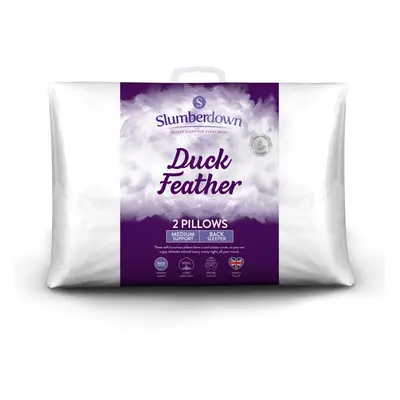 (Medium, Pack) Slumberdown Duck Feather Pillow UK Made