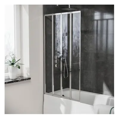 Parga mm Bath Shower Screen with Reversible Glass Folding Door