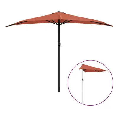 vidaXL Balcony Parasol with Aluminium Pole Terracotta 300x155x223 cm Half