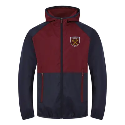 (Navy Claret, Large) West Ham United Mens Jacket Shower Windbreaker OFFICIAL Football Gift