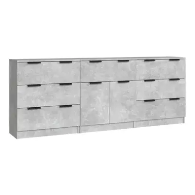 vidaXL Sideboards Piece Concrete Grey Engineered Wood Cupboard Side Cabinet