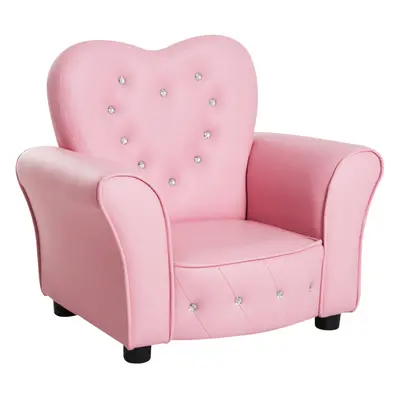 HOMCOM Kids Sofa Toddler Armchair Children Chair Princess-Themed Nursery