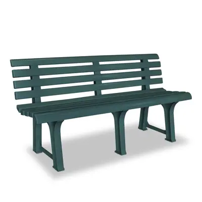 vidaXL Garden Bench 145.5x49x74cm Plastic Green Outdoor Patio Seat Furniture