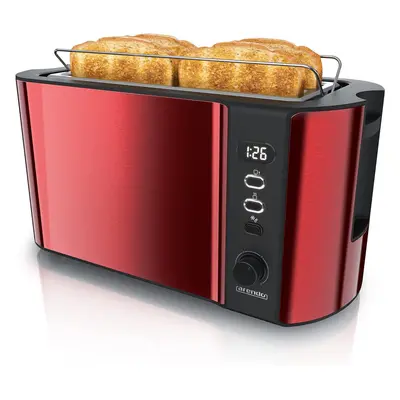 (G: Red) slice long slot toaster - Double shell - With warming rack - stage browning Automatic b